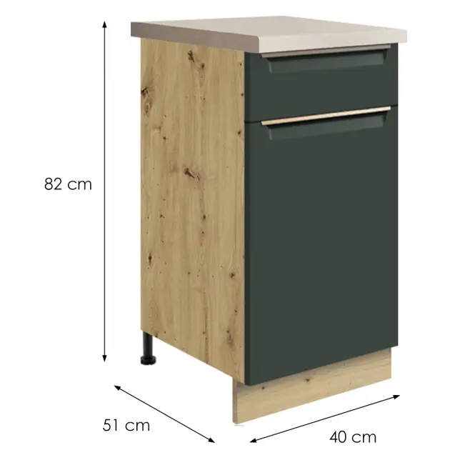 Konyhaszekrény Glamour2d Green,2