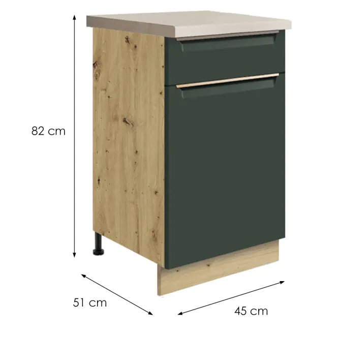 Konyhaszekrény Glamour3d Green,2