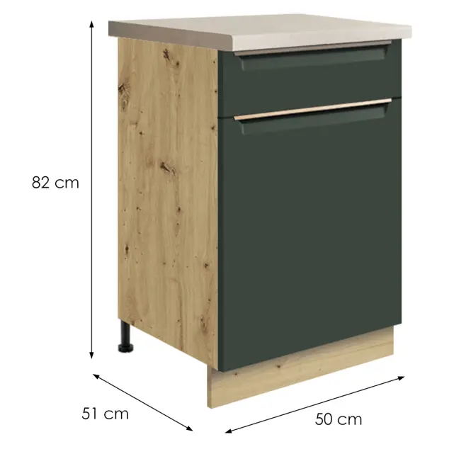 Konyhaszekrény Glamour4d Green,2
