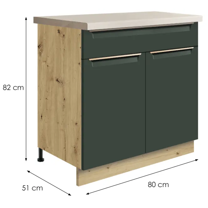 Konyhaszekrény Glamour6d Green,2