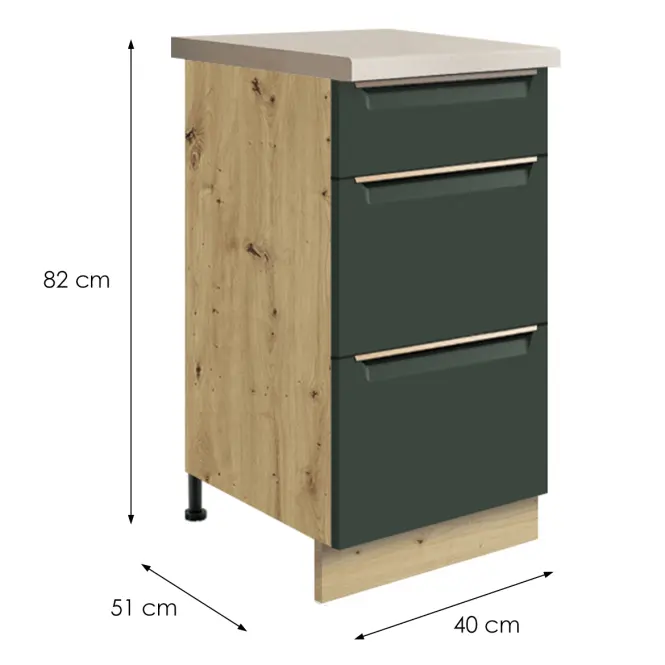 Konyhaszekrény Glamour8d Green,2