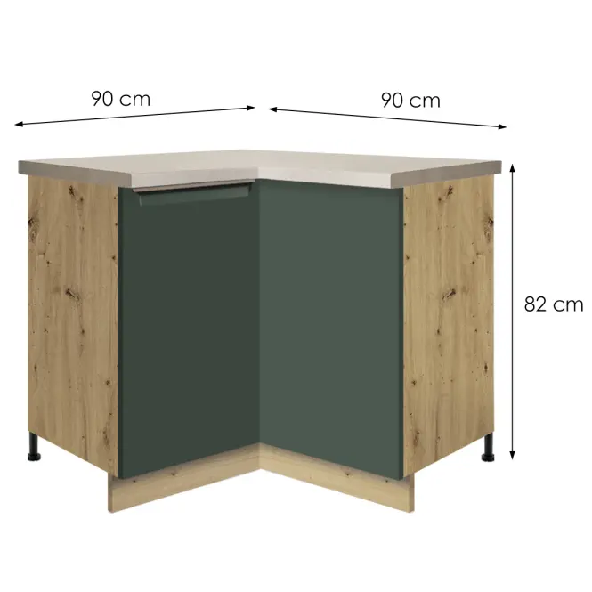 Konyhaszekrény Glamour 16d Uni Green Polc,2