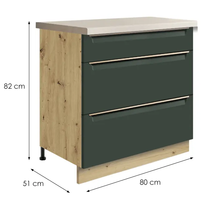 Konyhaszekrény Glamour 22d Green