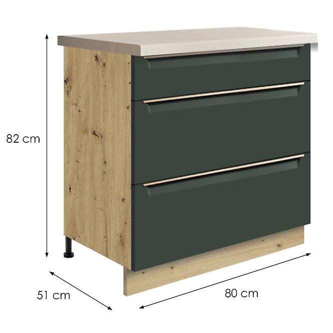 Konyhaszekrény Glamour 22d Green