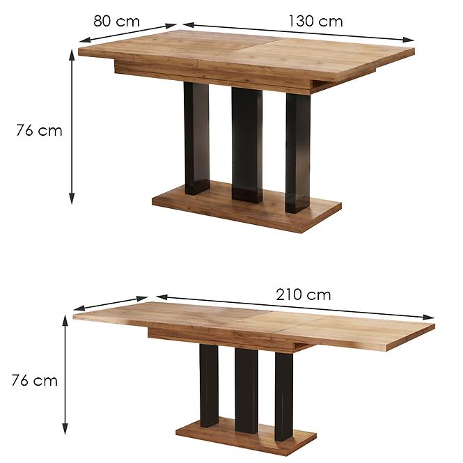 Kinyitható asztalok  Appia-210  130/210x80 cm Tölgy Craft Aranysárga