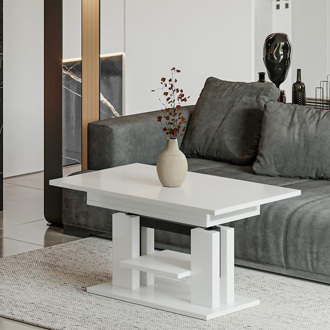 Kinyitható asztalok  felhúzható Iso  110/170x65 cm Fehér fényű