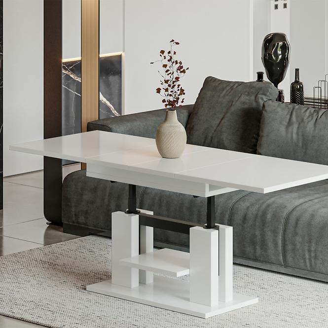 Kinyitható asztalok  felhúzható Iso  110/170x65 cm Fehér fényű