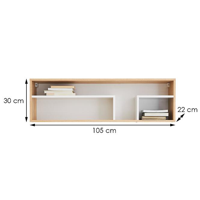 Falipolc Pixel Px13 keksz tölgy / fehér lux / szürke,2