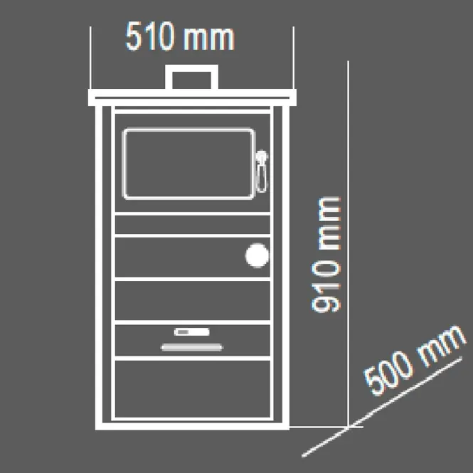 Blist PADOVA E Acél Kályha Víztartállyal  4,7 kW/14,7 kW