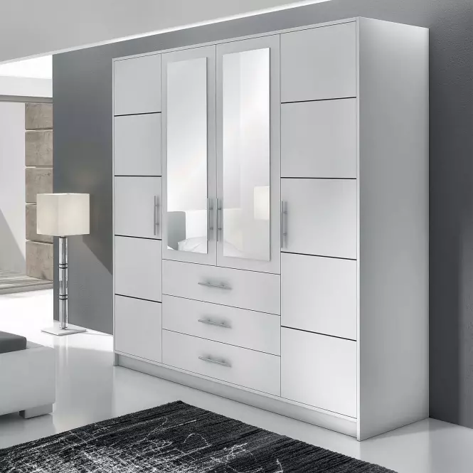 Szekrény Bali D4 196 cm fehér,5