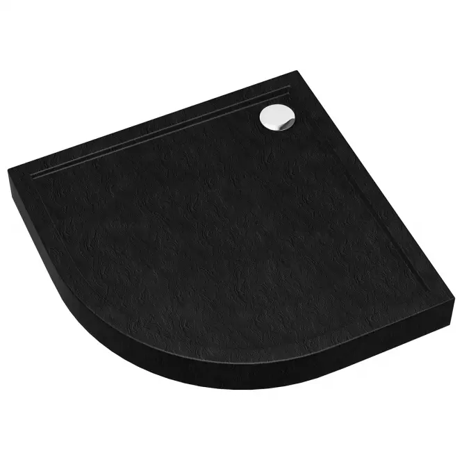 Félkör alakú zuhanytálca Black Stone 80x80x12 R55 Espera Plus AQM4633CST