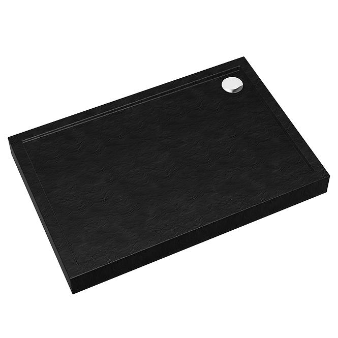 Téglalap alakú zuhanytálca Black Stone 80x120x12 Espera Plus AQM4638CST