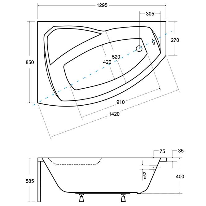 Kád Rima 130/85 B+lábak