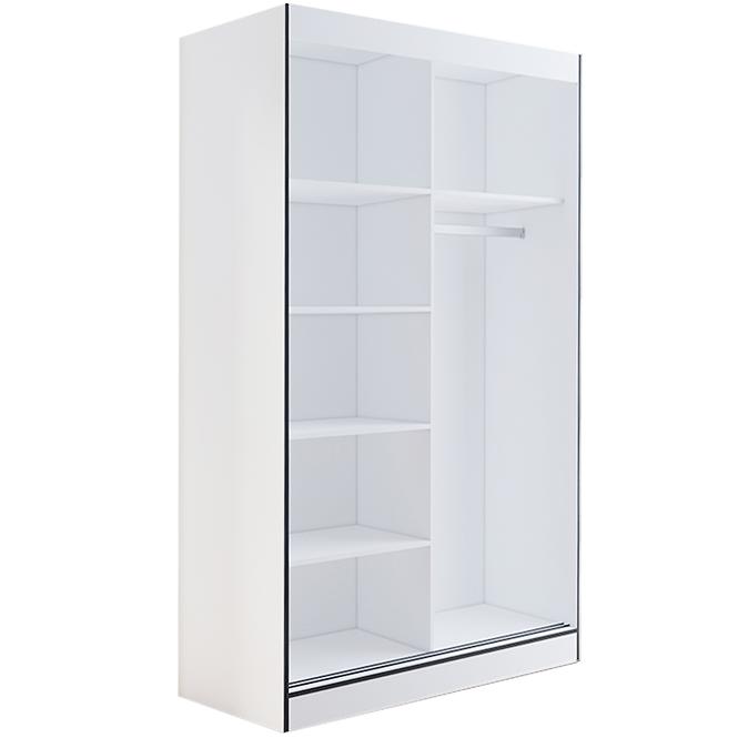 Szekrény Oslo I 120 fehér/fekete/tükör