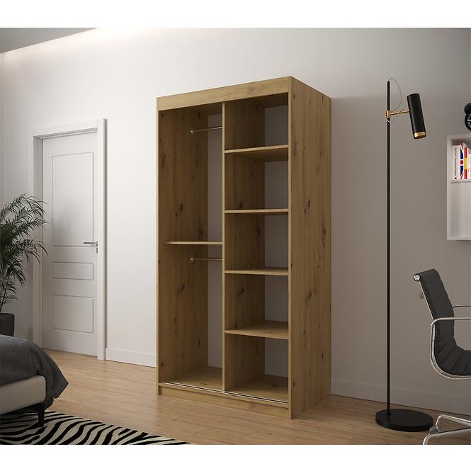 Szekrény Jodełka 1 100 Tölgy Artisan/fehér/fekete