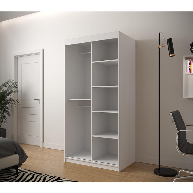 Szekrény Jodełka 1 100 fehér/Tölgy Artisan/fekete,4