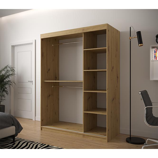 Szekrény Jodełka 1 150 Tölgy Artisan/fehér/fekete,4