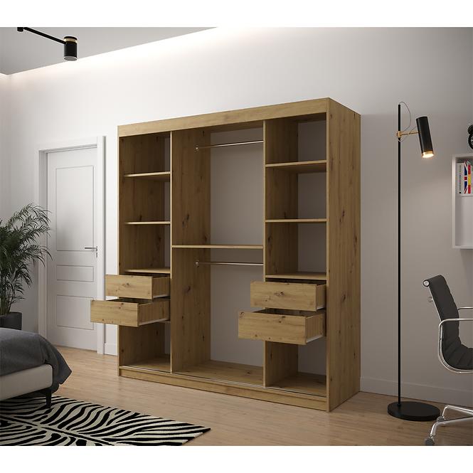 Szekrény Jodełka 1 180 Tölgy Artisan/fehér/fekete,4
