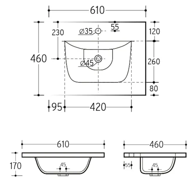 Mosdókagyló Sky 60