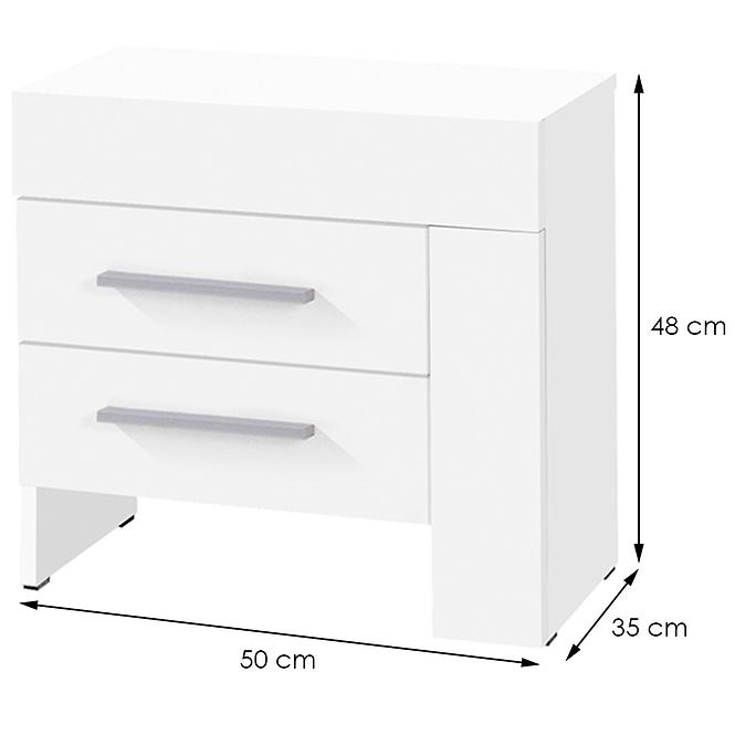 Éjjeliszekrény Cezar 21 P fehér