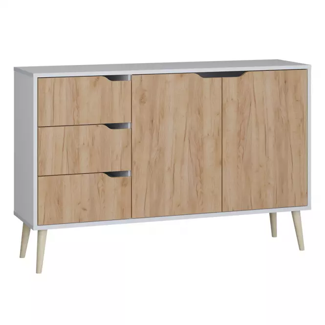 Komód Agnar  3s2d Tölgy craft aranysárga+fehér