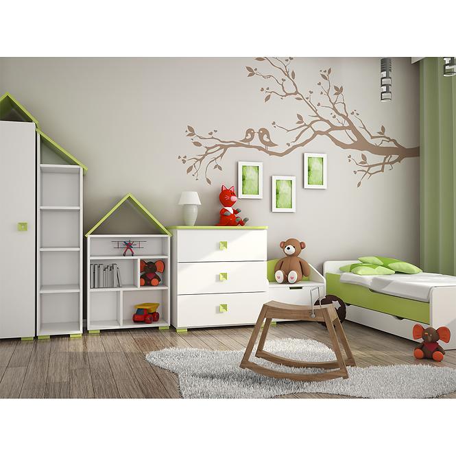Komód Bb05  fehér+zöld