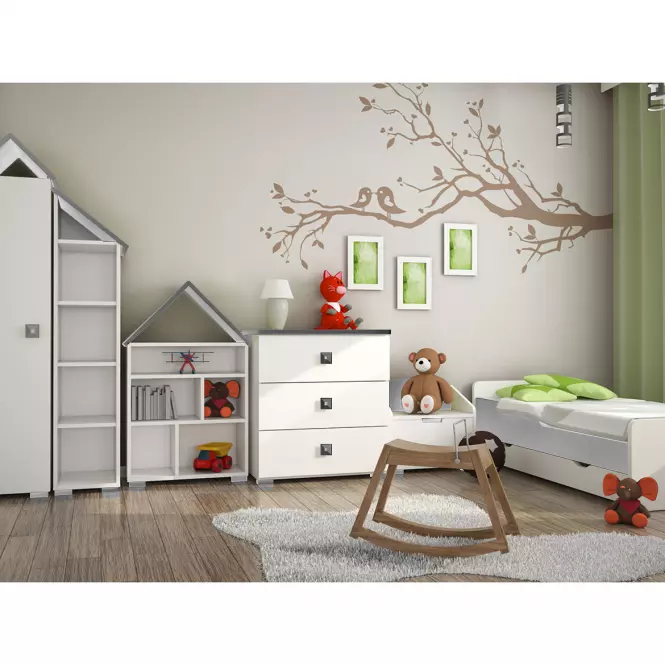 Komód Bb05  fehér+szürke