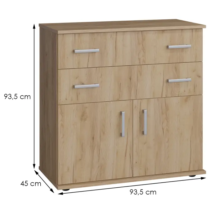 Komód  2+2 Bl Tölgy craft aranysárga,2