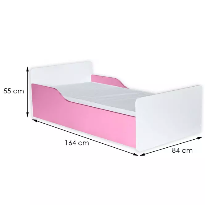 Ágy Bb08  Matraccal fehér+Rózsaszín,2
