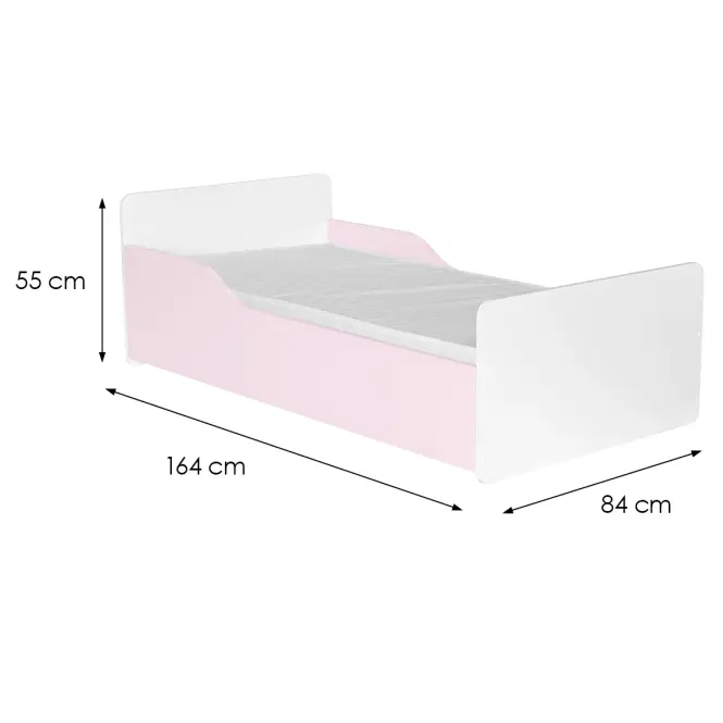 Ágy Bb08  Matraccal fehér+Rózsaszín