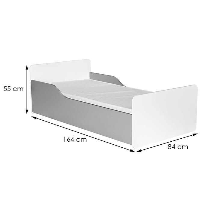 Ágy Bb08  Matraccal fehér+szürke