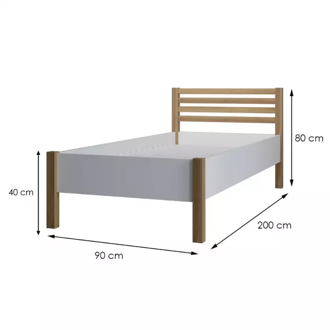 Ágy Oskar 90x200 fehér,2
