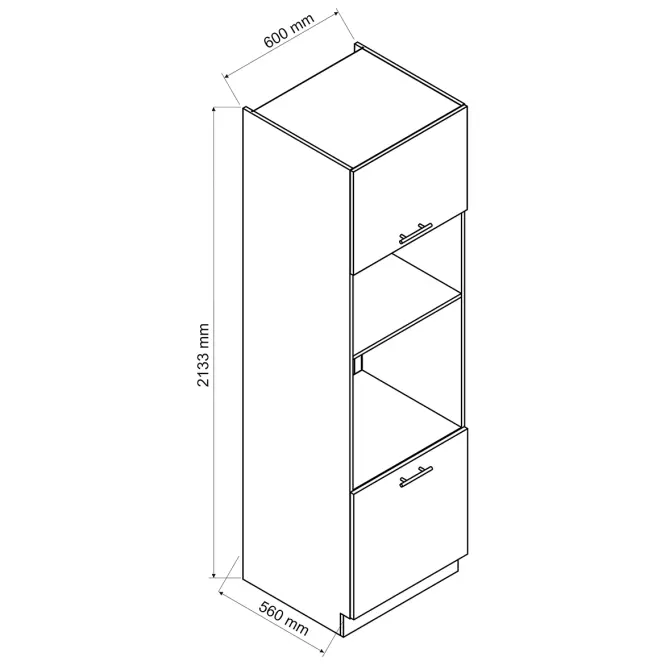 Konyhaszekrény Emily D60PK MV 2133 PL Dast Grey