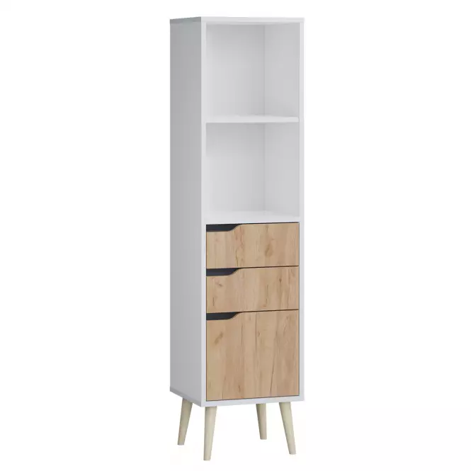 Regál Agnar  2s1d D.Craft Aranysárga+fehér