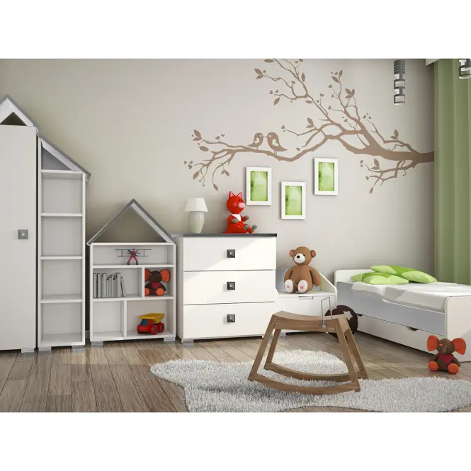 Regál Bb01  Chata fehér+szürke,3