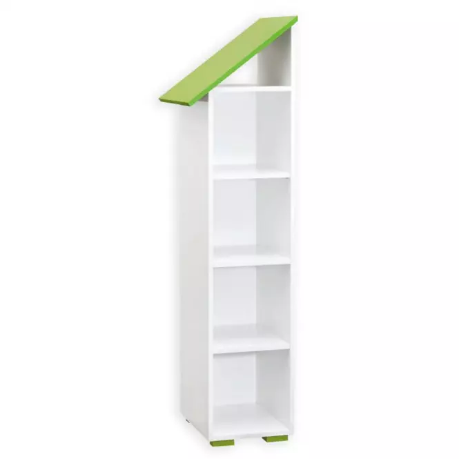 Regál Bb03  4p bal fehér+zöld