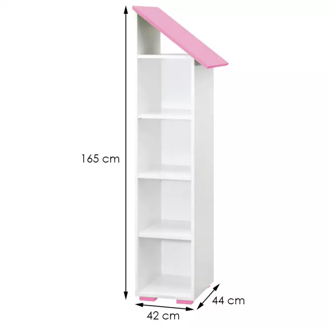 Regál Bb03  4p Jobb fehér+Rózsaszín