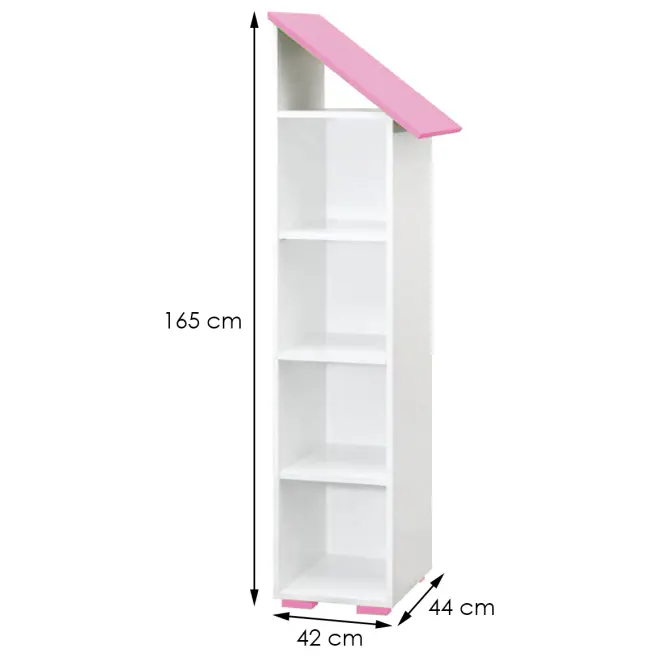 Regál Bb03  4p Jobb fehér+Rózsaszín,2