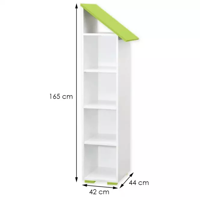 Regál Bb03  4p Jobb fehér+zöld