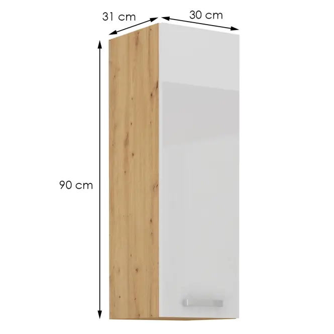 Konyhaszekrény Artisan fehér fényű 30G-90 1F,2