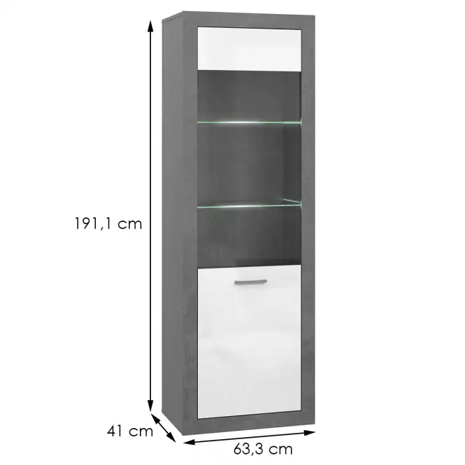 Vitrin Trebbia1d Konkrét/fehér fényű