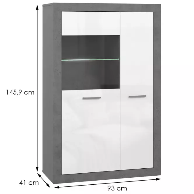 Vitrin Trebbia 2d Konkrét/fehér fényű