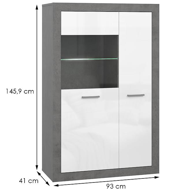 Vitrin Trebbia 2d Konkrét/fehér fényű