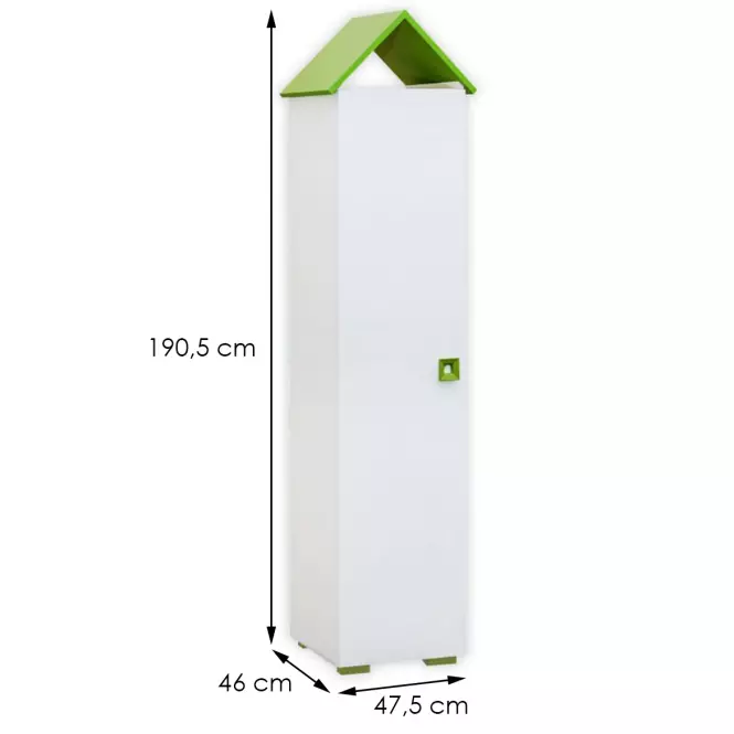 Szekrény Bb04 Biely+Zöld,2