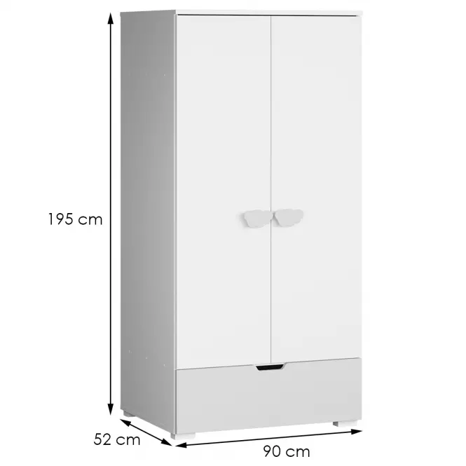 Szekrény Lulu 2d+1sz Biely+szürke