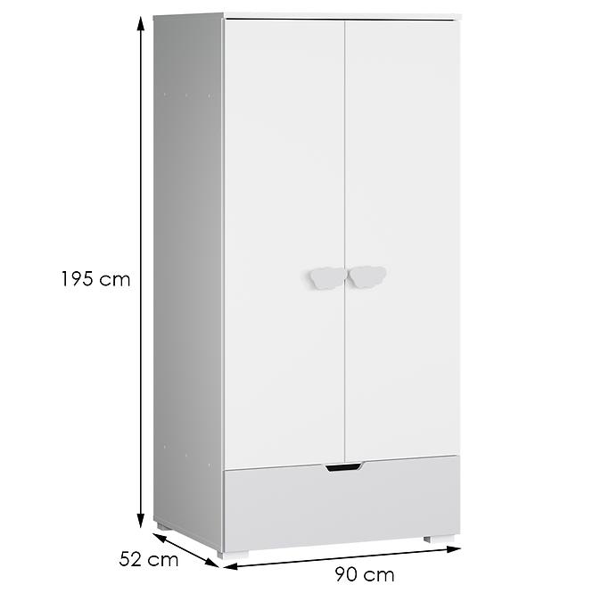 Szekrény Lulu 2d+1sz Biely+szürke,3