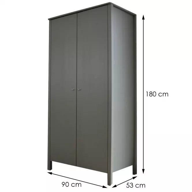 Szekrény II Oskar 90x180x53 szürke