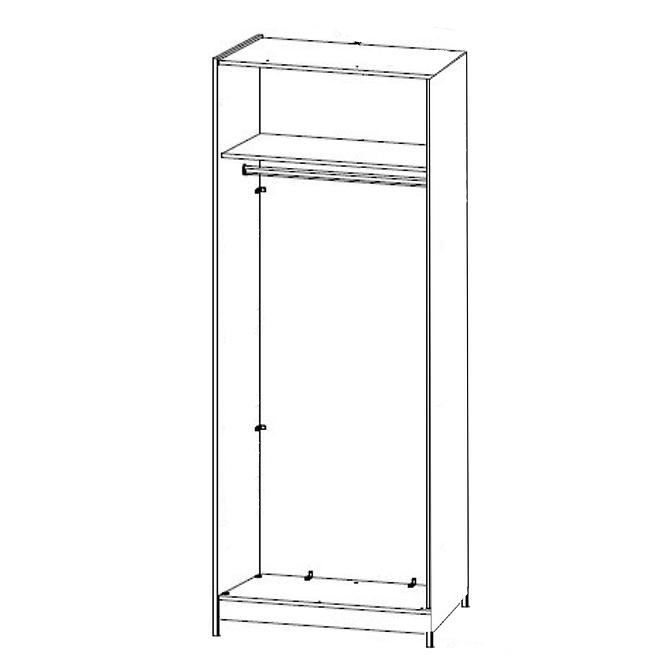 Szekrény II Oskar 90x180x53 szürke,3