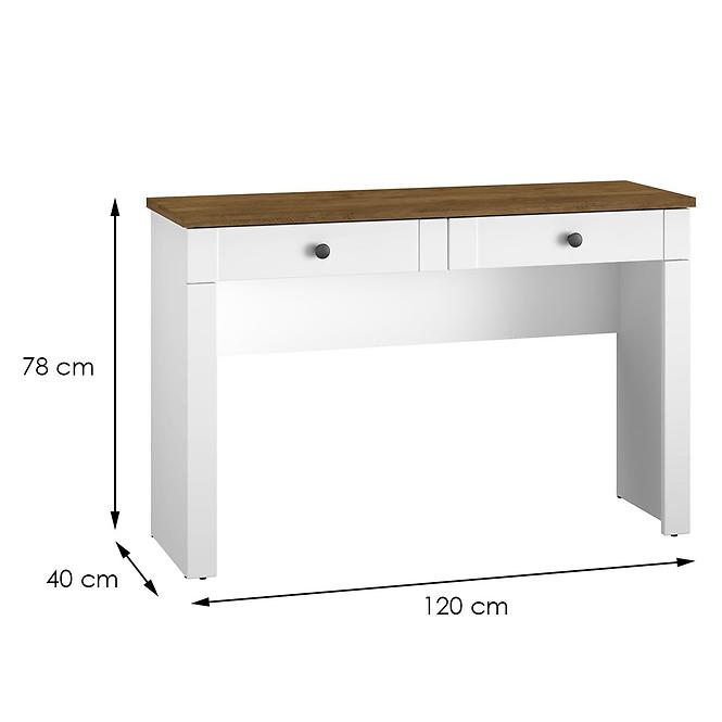Íróasztal/Fésülködő asztal Lille 16 fehér Mat/Tölgy Lefkas
