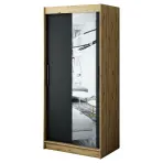 Szekrény Halifax T2 100 Tölgy Artisan/fekete/Tükör